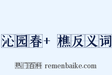 沁园春+樵反义词是什么意思的图片